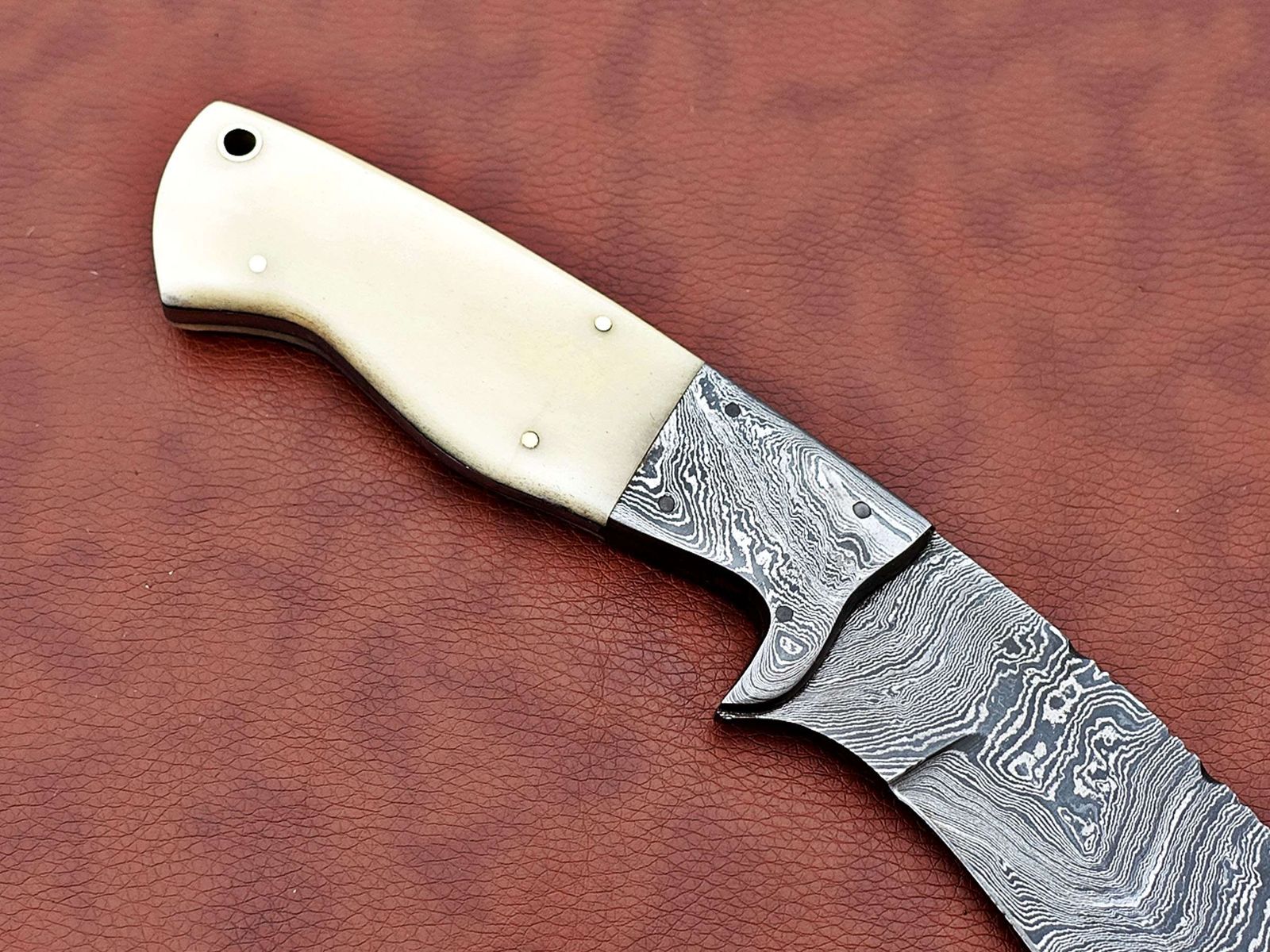 Damascus Steel Kukri Knife 14 Inches Custom Made Hand Forged With